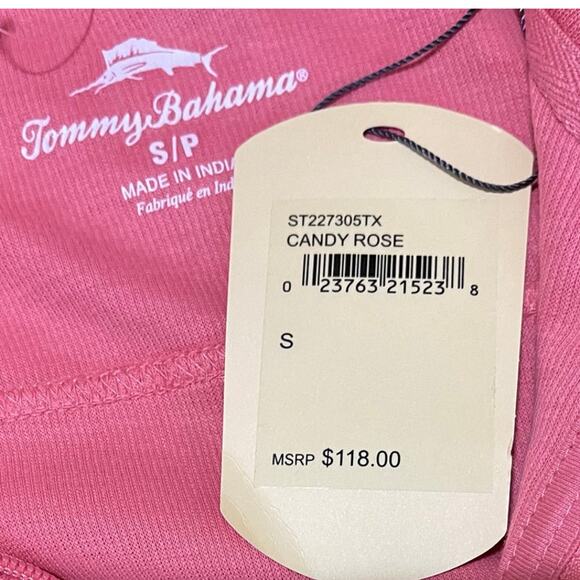 Tommy Bahama Men Quarter Zip Pullover Candy Rose Sweatshirt Size Small New - Picture 8 of 9